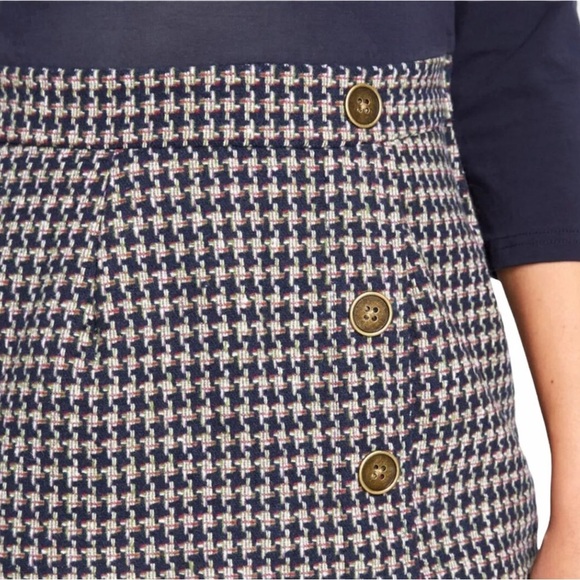 Modcloth Partners in Poise Twofer Dress Navy Tweed mod Pockets Career L - Picture 3 of 8